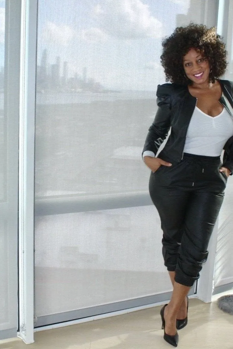 Lexi Leatherette Joggers