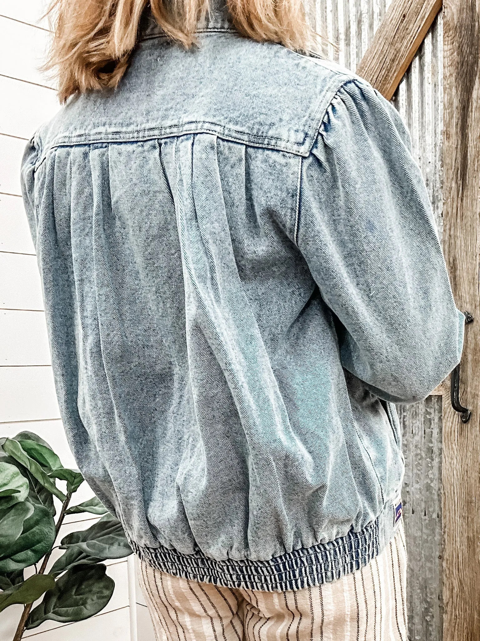 Light Denim Woven Track Jacket