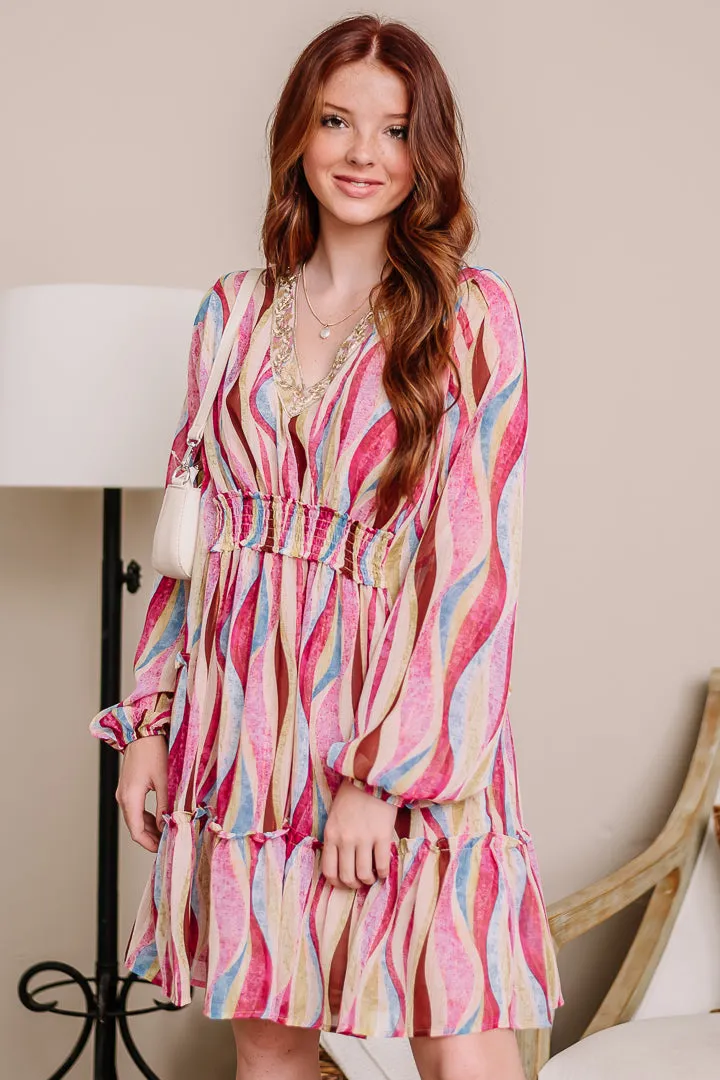 Light The Room Printed Mini Dress