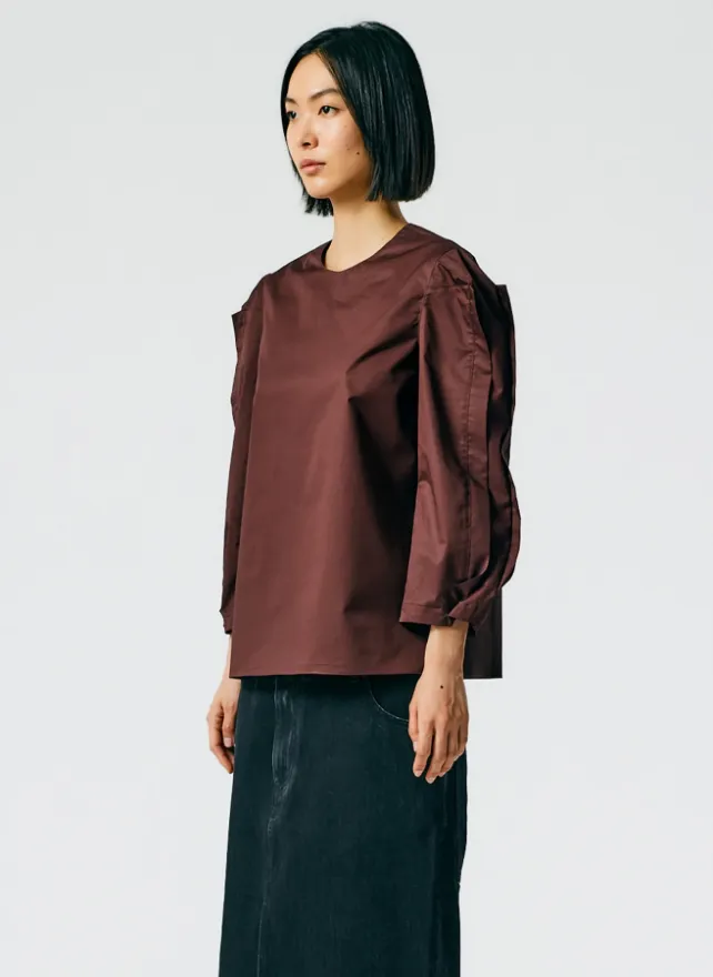 Lightweight Cotton Sateen Square Sleeve Top