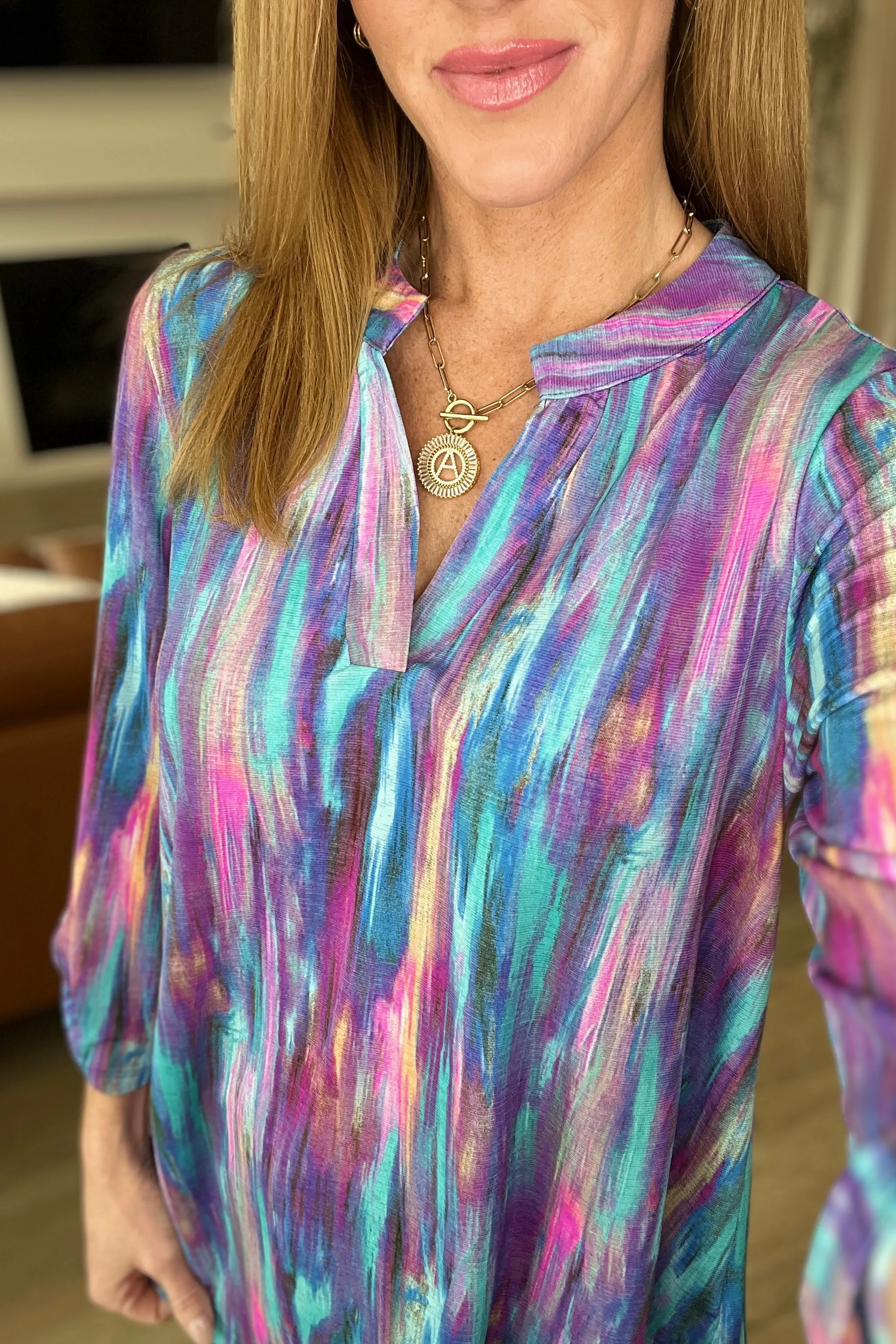 Little Lovely Blouse in Blue Multi