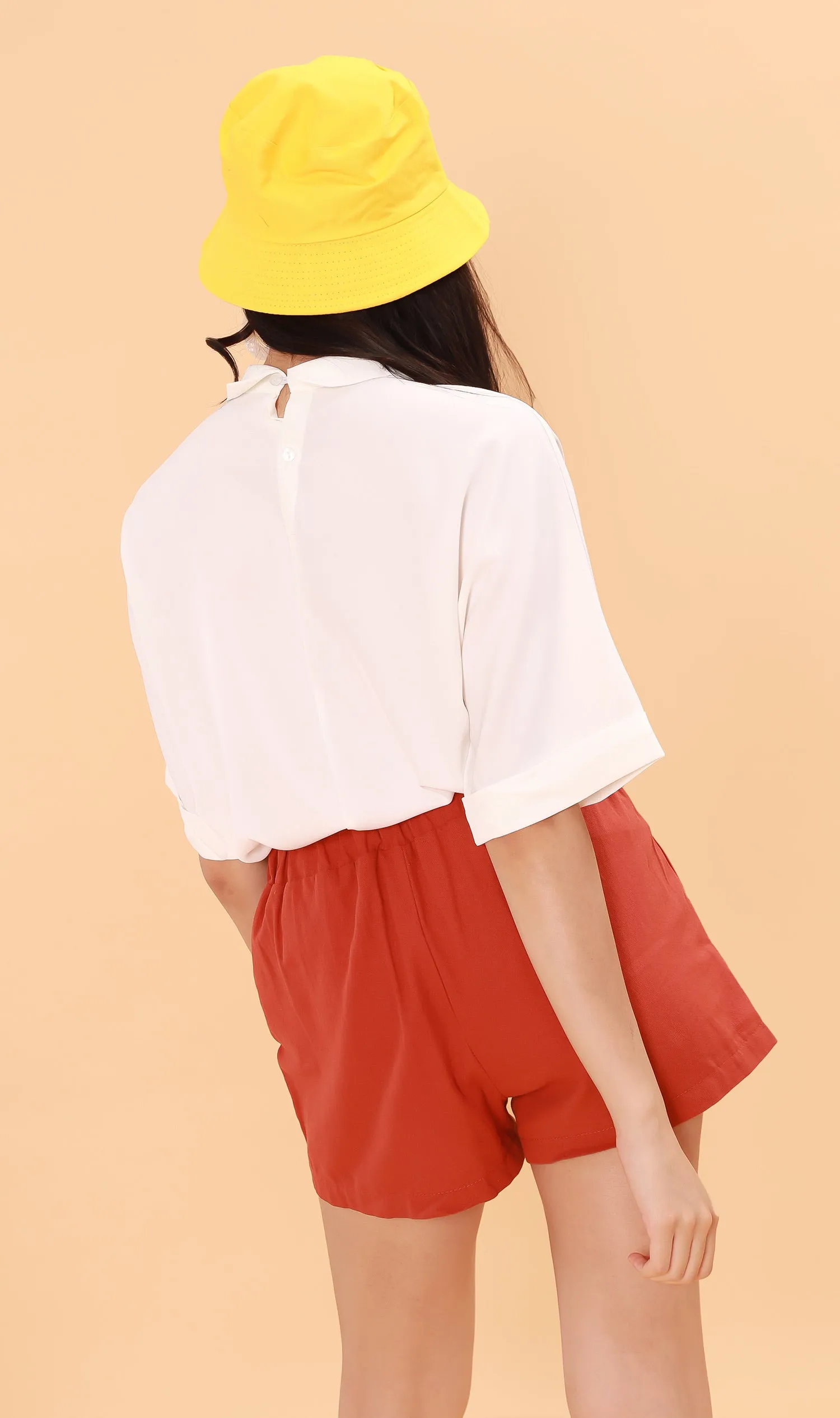 LIVIA Buttoned Mock-Neck Top (White)