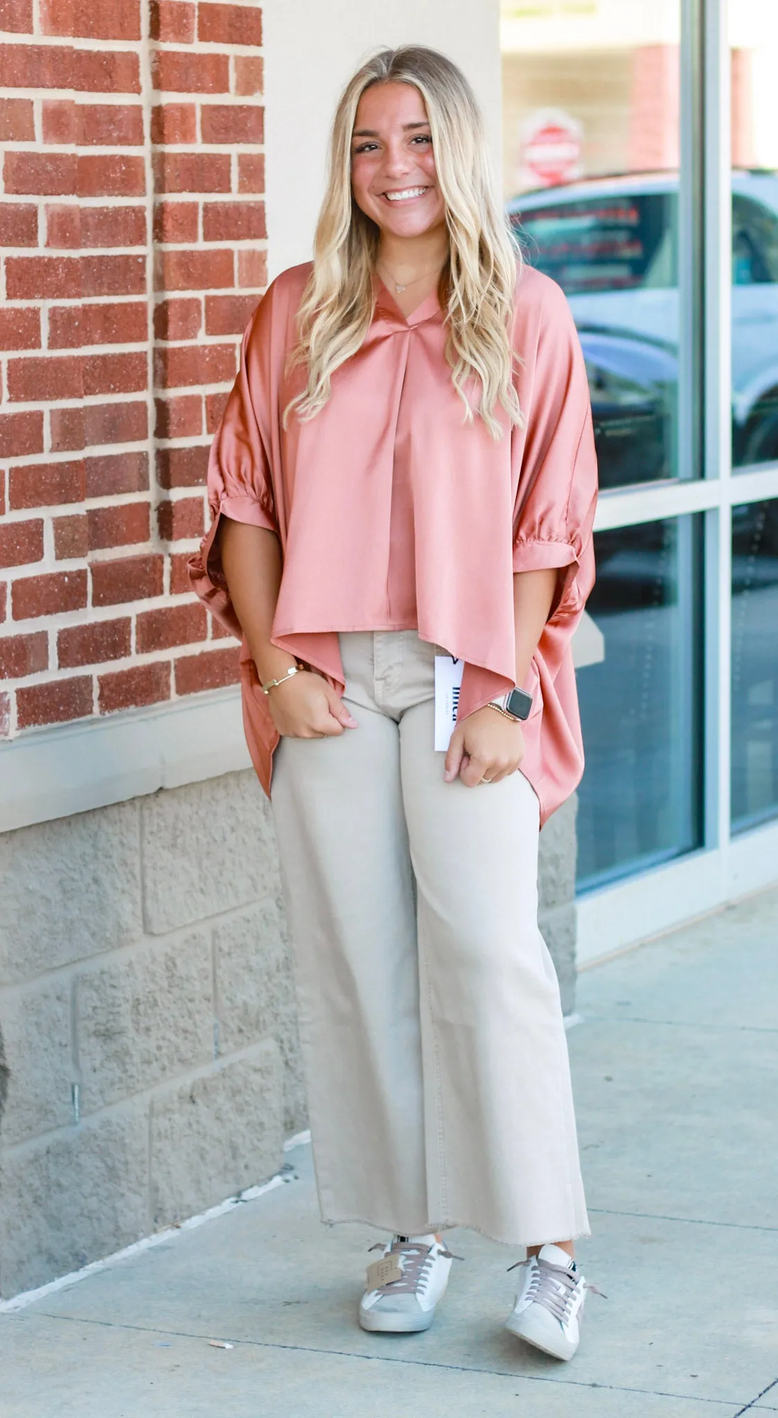 Living in This Blouse in Burnt Orange