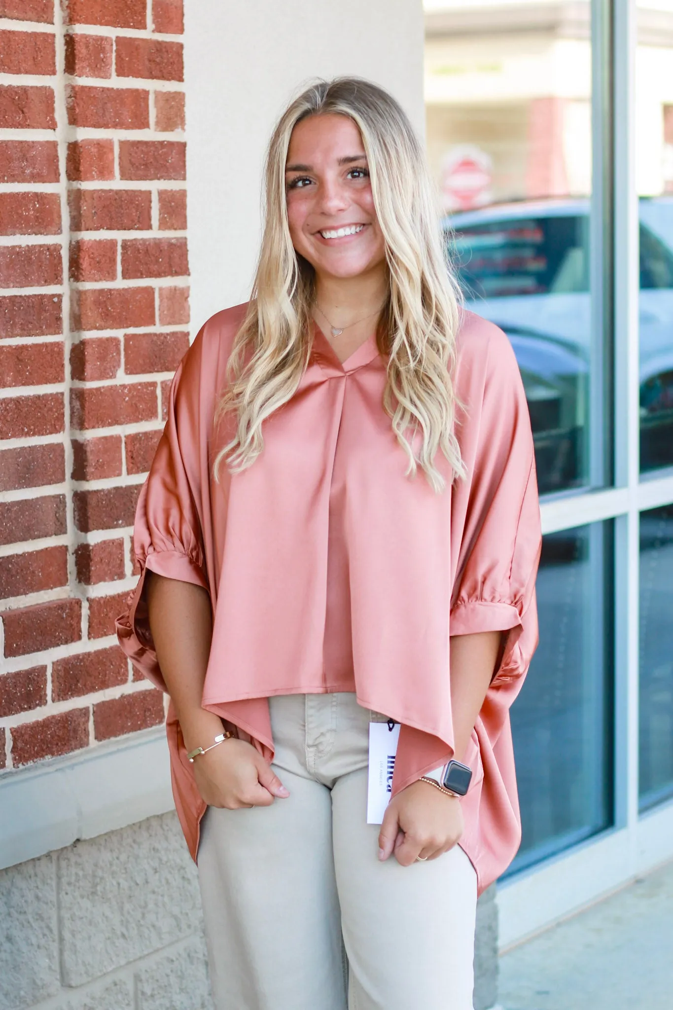 Living in This Blouse in Burnt Orange