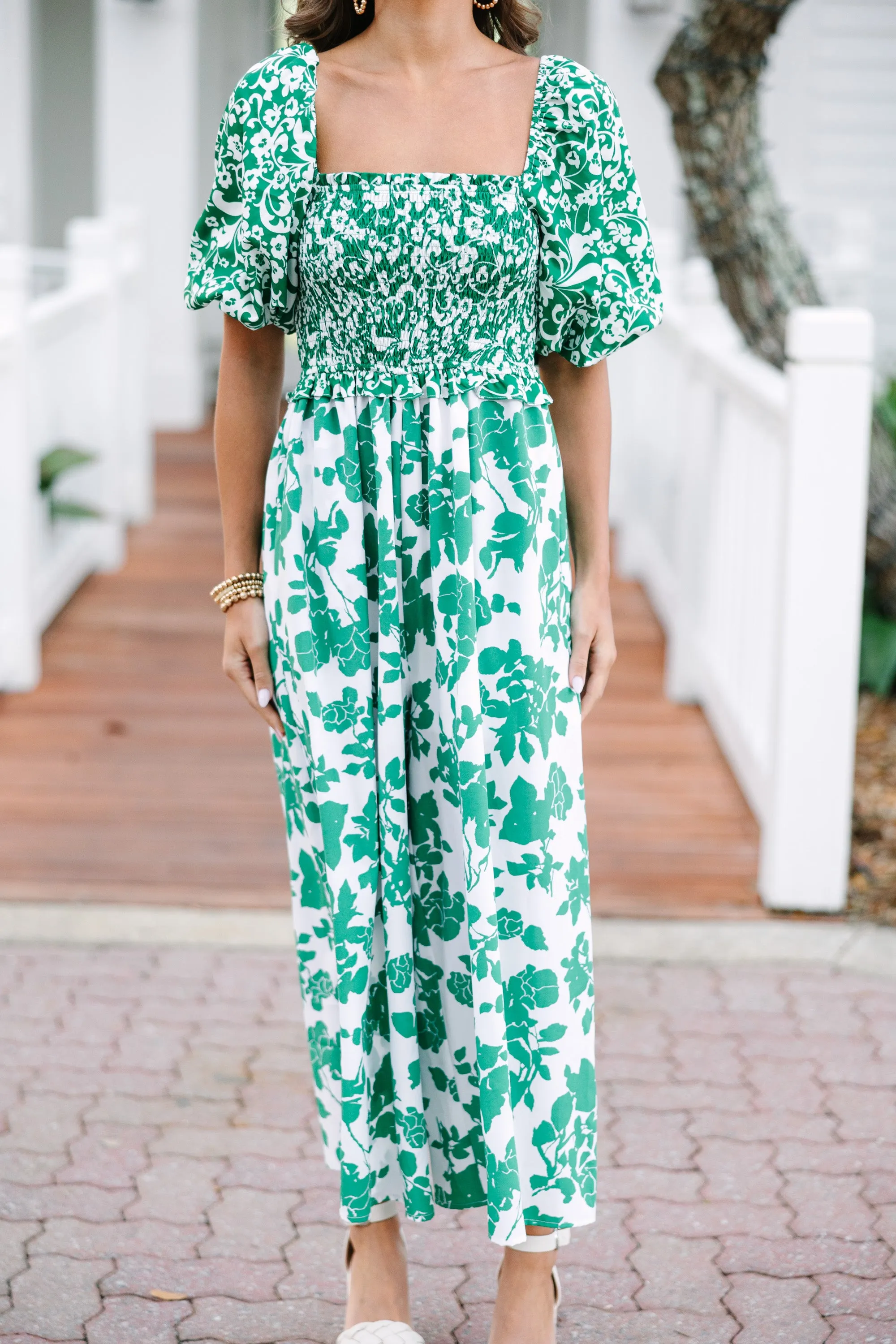 Lots To Love Green Floral Jumpsuit