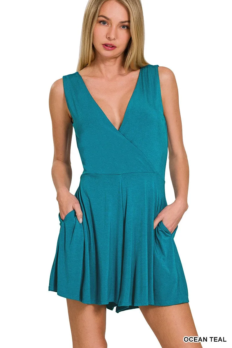 LUNA SURPLICE ROMPER // 2 COLORS // FINAL SALE