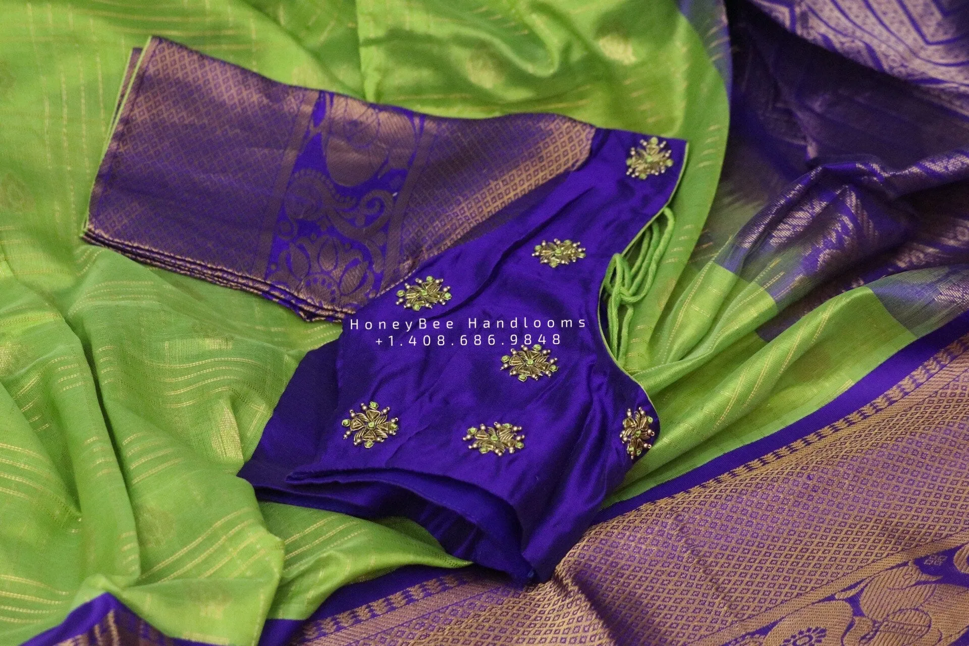Lyte Weight Pattu Saree blouse -Pattu Blouse -Kuppadam Tissue Pattu Saree blouse - Saree Blouse -Green Saree Blouse -Blue Blouse-Silk Saree