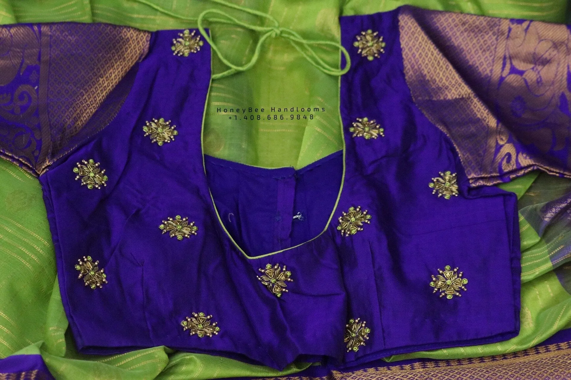 Lyte Weight Pattu Saree blouse -Pattu Blouse -Kuppadam Tissue Pattu Saree blouse - Saree Blouse -Green Saree Blouse -Blue Blouse-Silk Saree