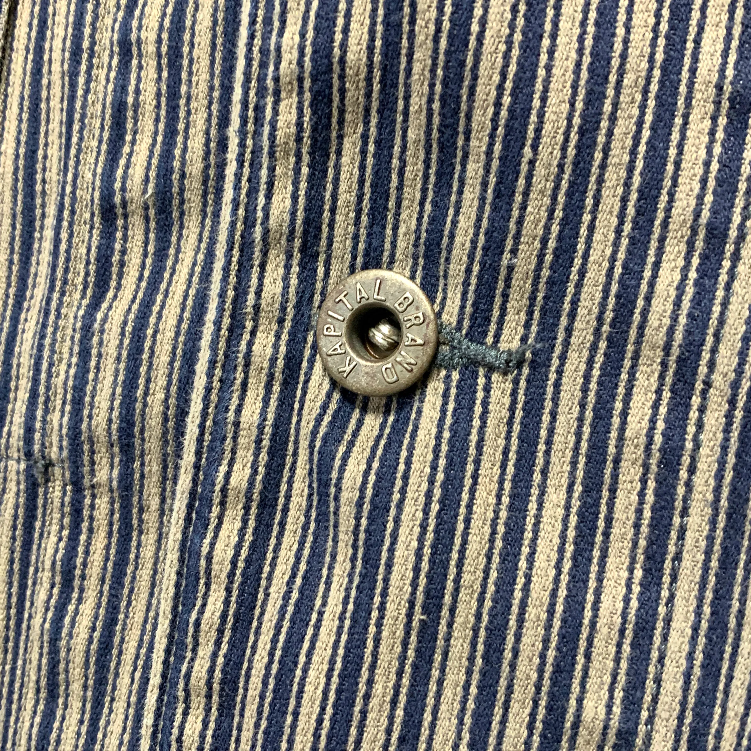 [M] Kapital Kiro Hirata Yamashiro Made Hickory Stripe Denim Smock Jacket