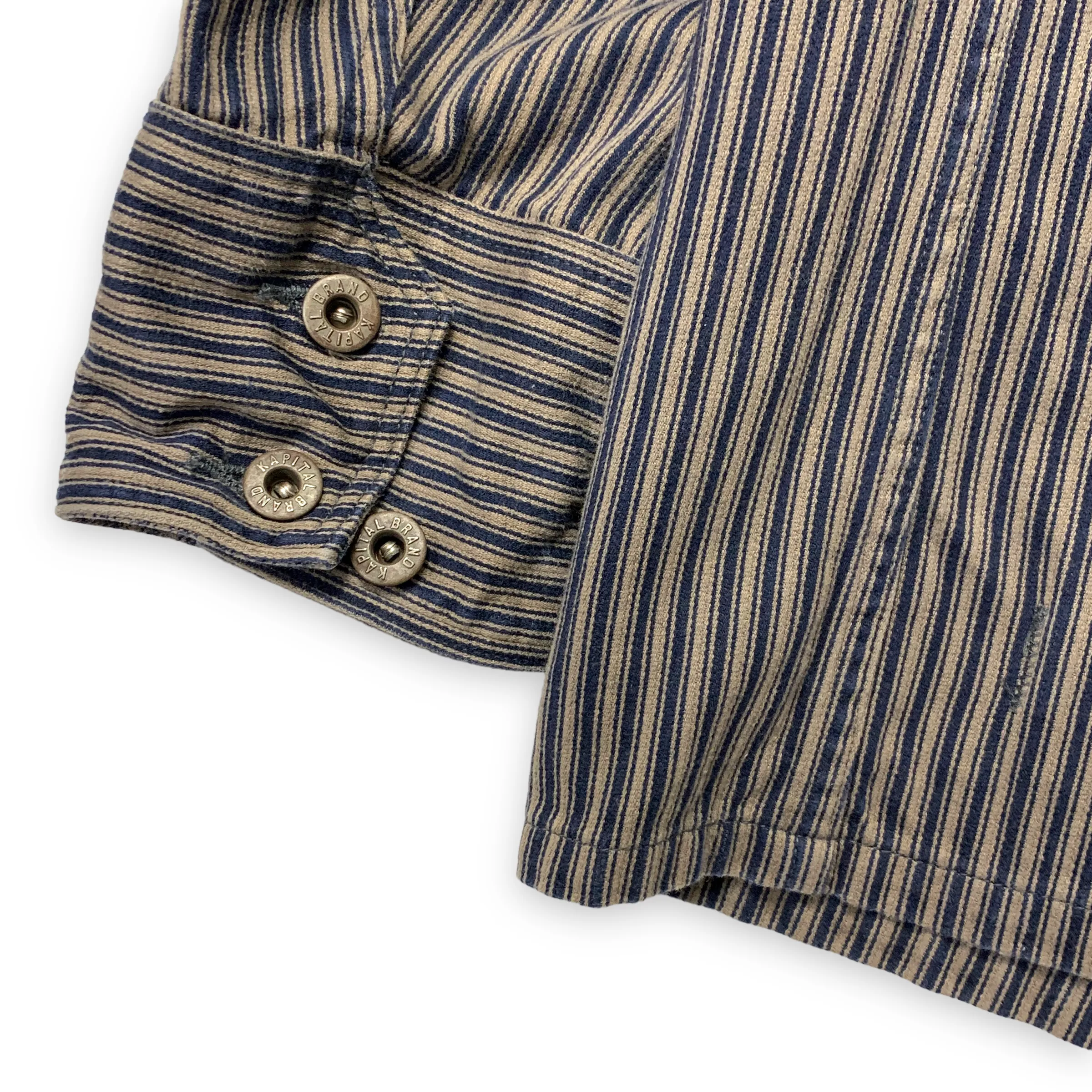 [M] Kapital Kiro Hirata Yamashiro Made Hickory Stripe Denim Smock Jacket