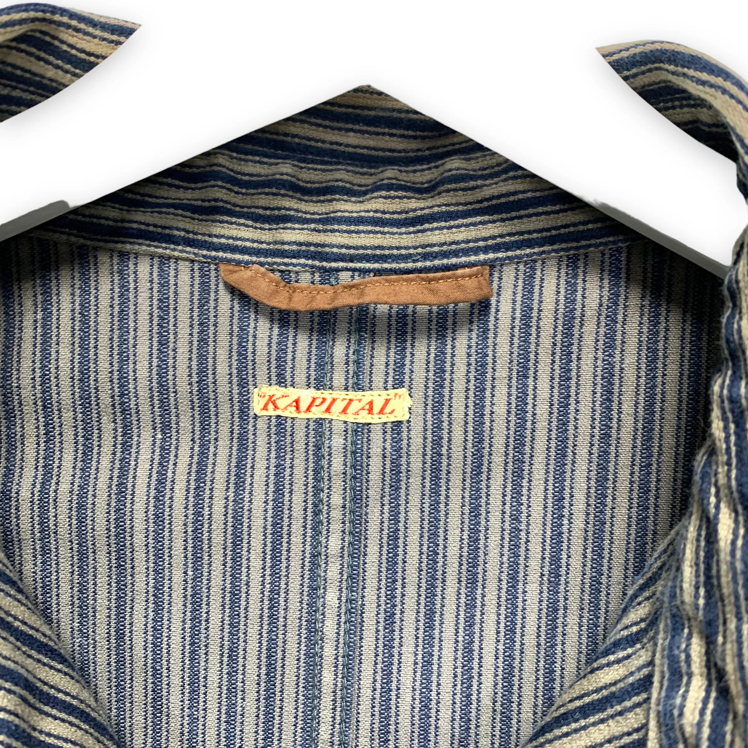 [M] Kapital Kiro Hirata Yamashiro Made Hickory Stripe Denim Smock Jacket