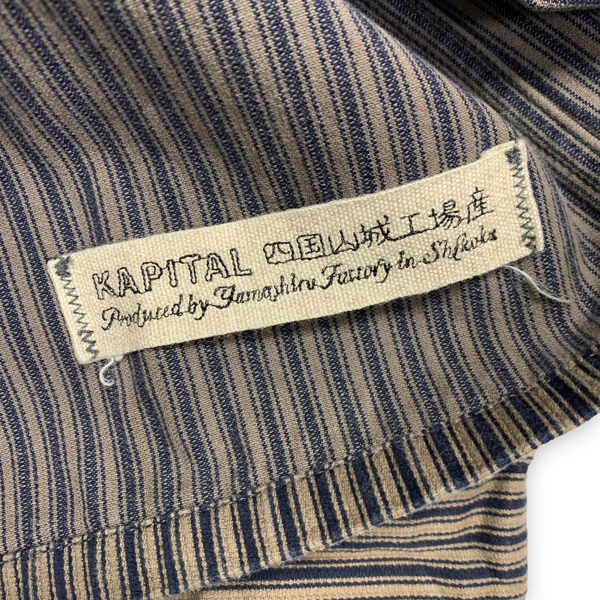 [M] Kapital Kiro Hirata Yamashiro Made Hickory Stripe Denim Smock Jacket