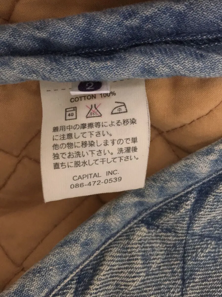 [M] Kapital Quilted Distressed Denim Smock Jacket