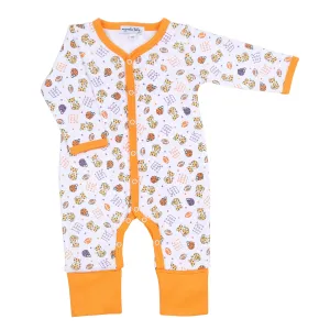 Magnolia Baby Tiger Football Orange-Purple Printed Playsuit
