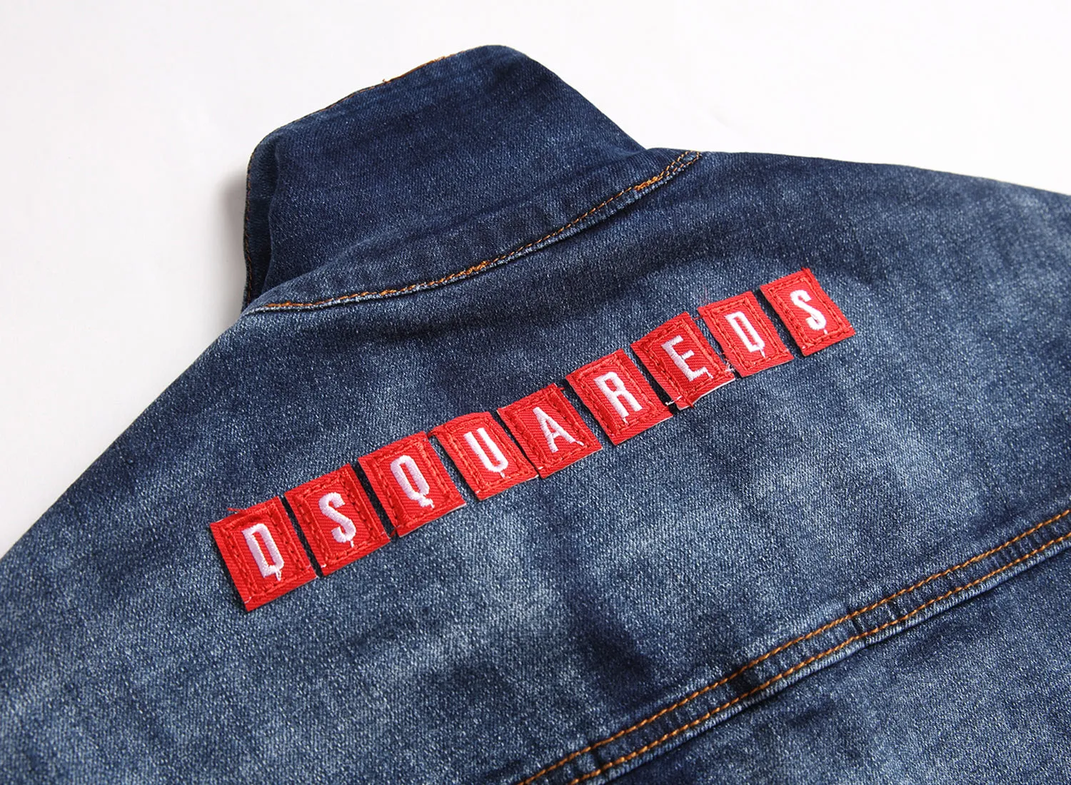 Mens Badge Embroidery Denim Jacket Luxury Outerwear