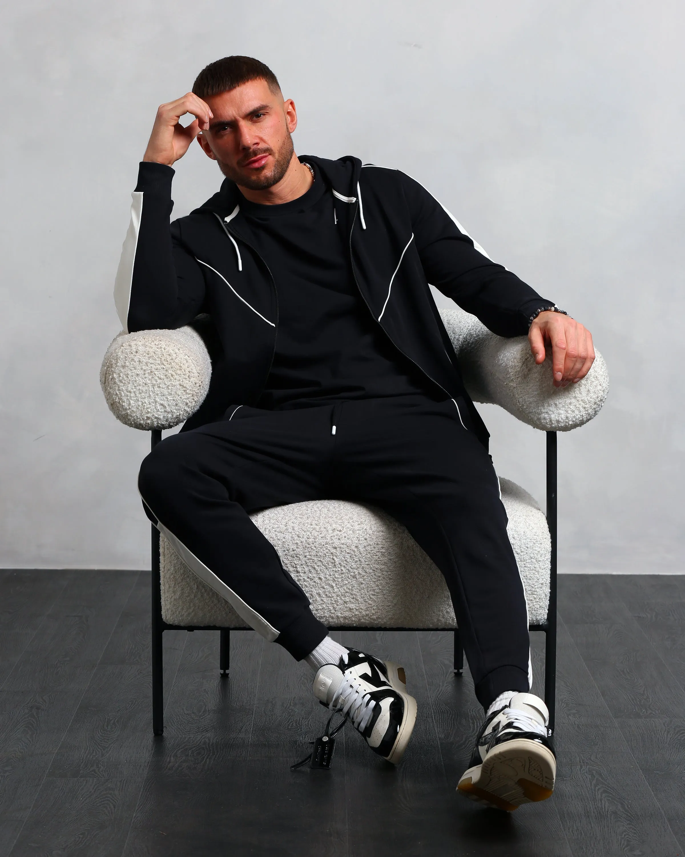 Men's Black Panelled Jogger (Craig)
