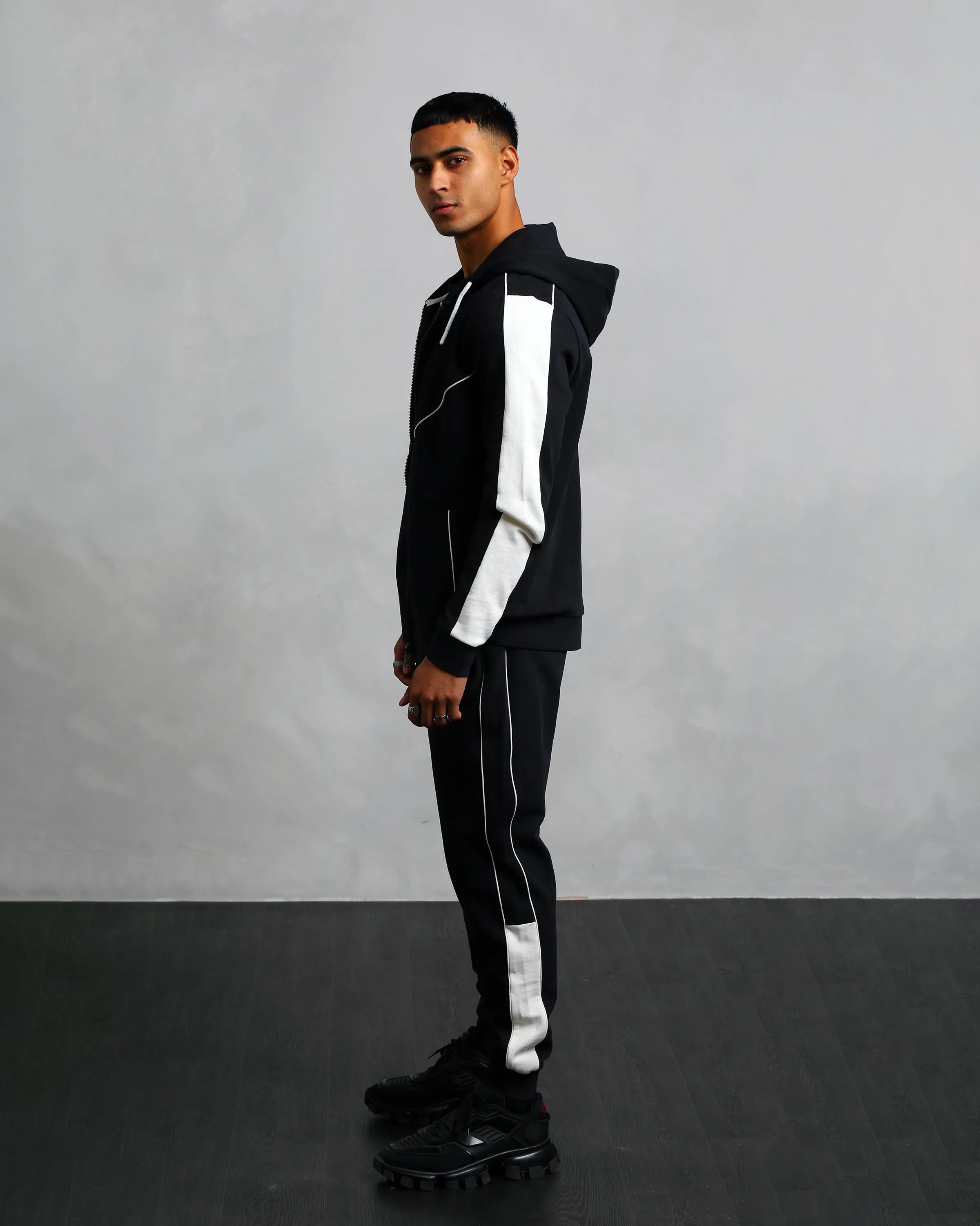 Men's Black Panelled Jogger (Craig)