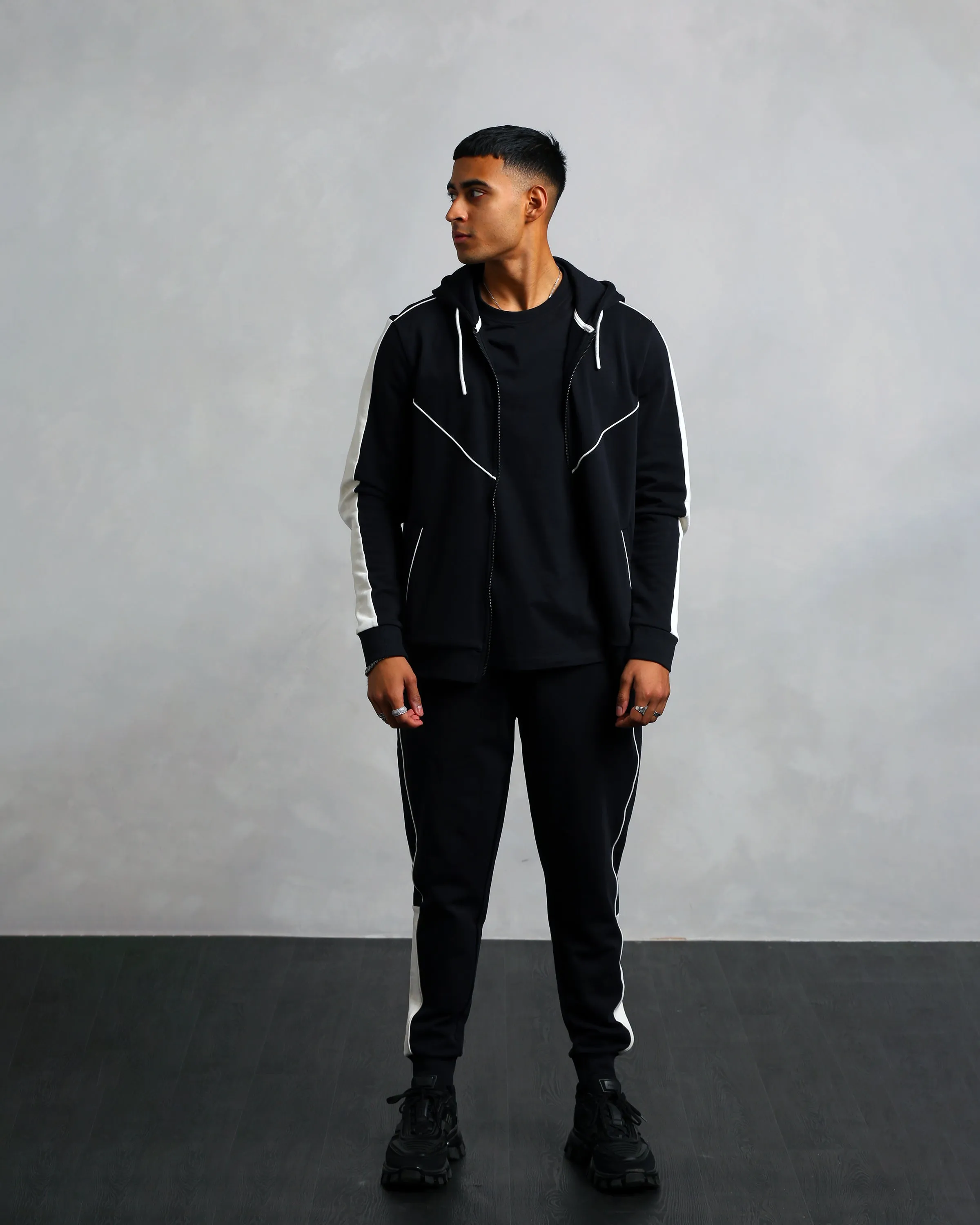 Men's Black Panelled Jogger (Craig)