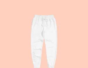 Messy Joggers (White) Holographic Logo