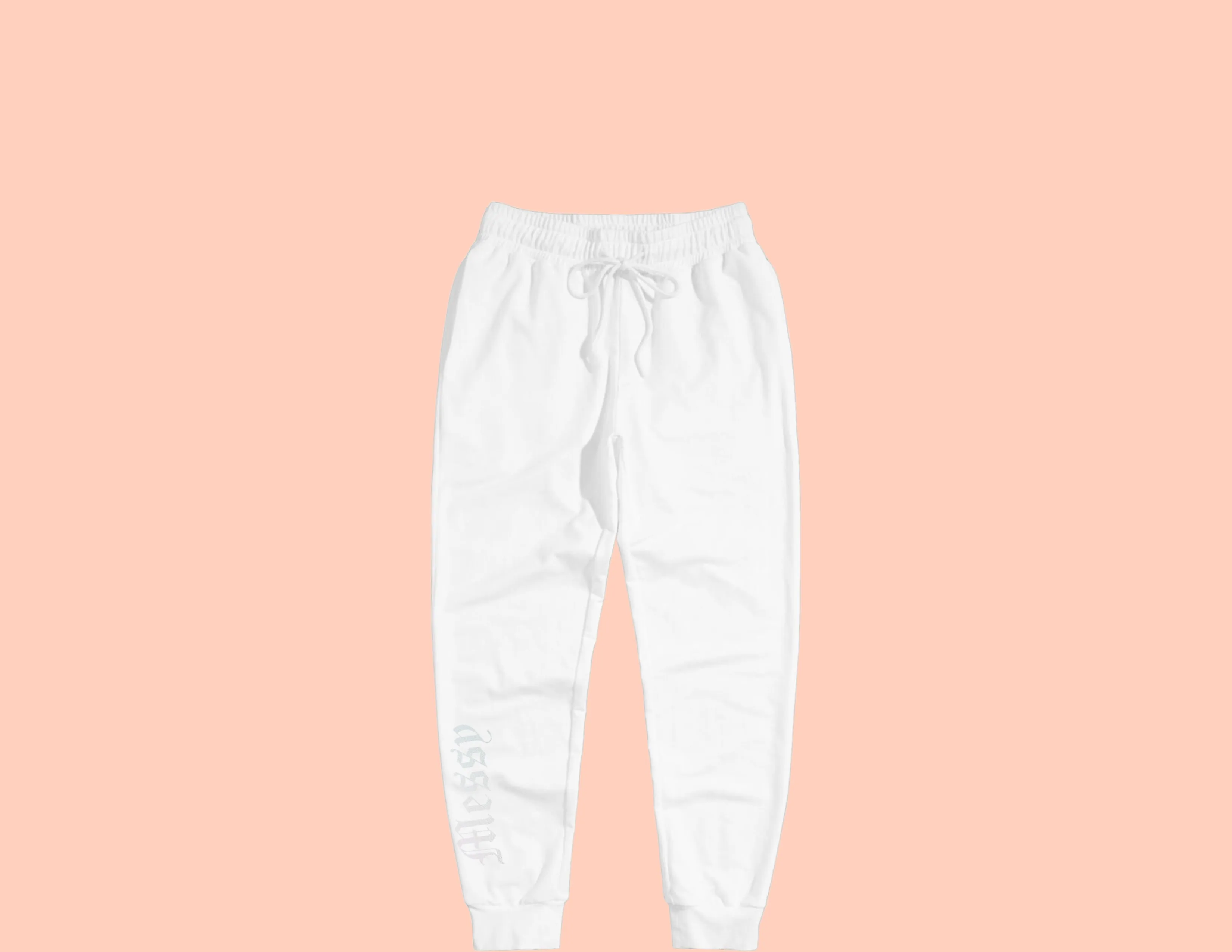 Messy Joggers (White) Holographic Logo