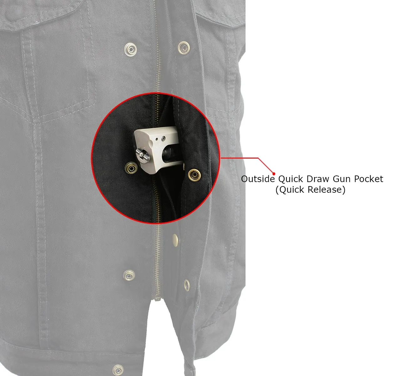 Milwaukee Leather MDM3002 Men's Black ‘Covert’ Side Lace Denim Club Style Vest with Dual Closure