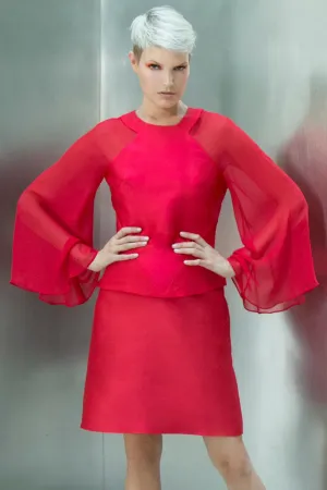 Monique Kimono Sleeve Blouse | Red