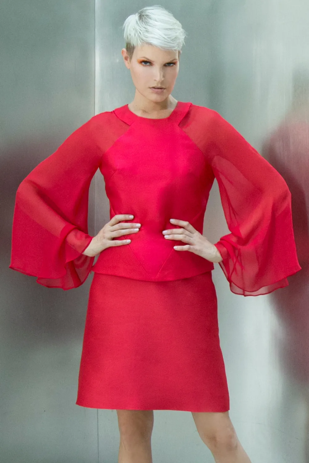 Monique Kimono Sleeve Blouse | Red