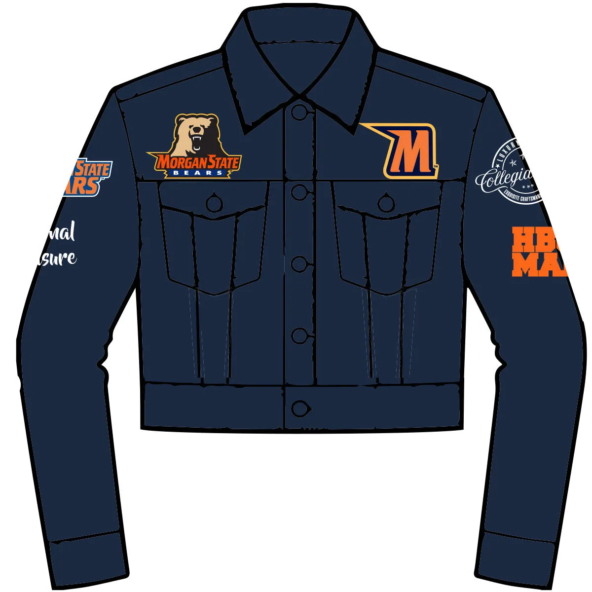 Morgan State  | Crop Trucker Navy DENIM JACKET