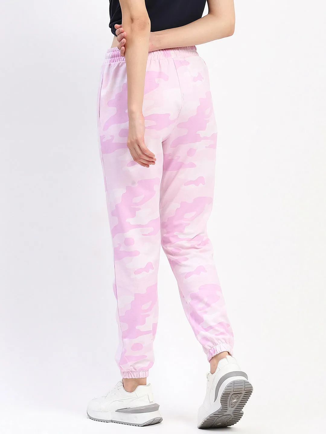 mSECRET Camouflage Print Cotton Mauve Joggers
