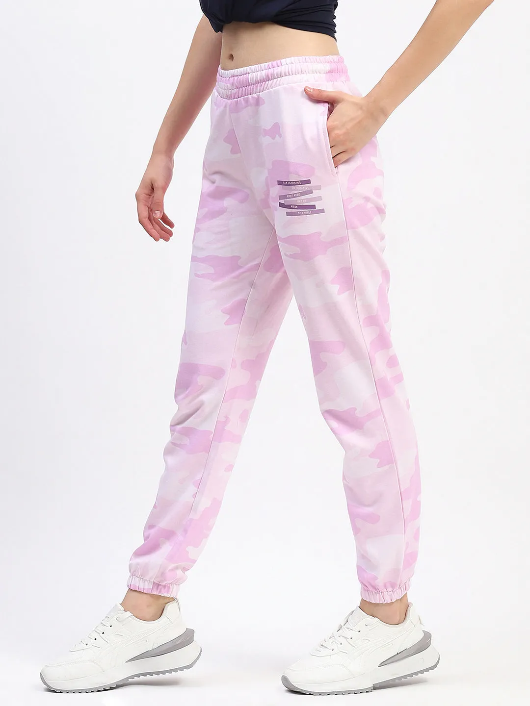 mSECRET Camouflage Print Cotton Mauve Joggers