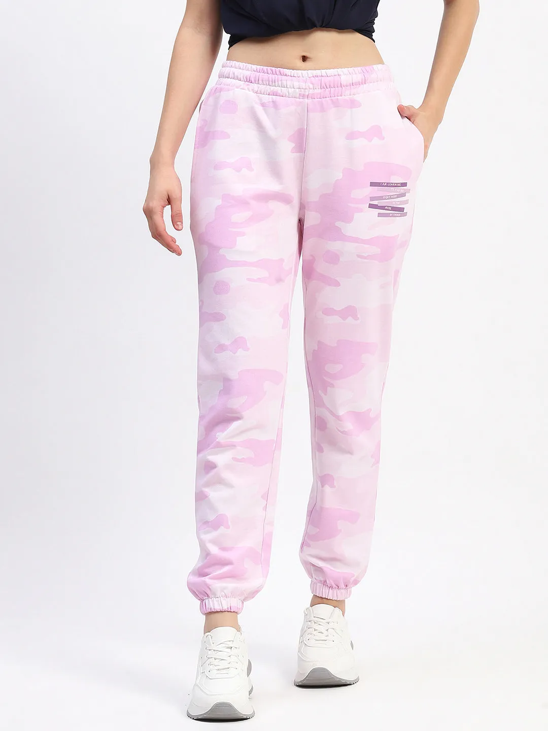 mSECRET Camouflage Print Cotton Mauve Joggers