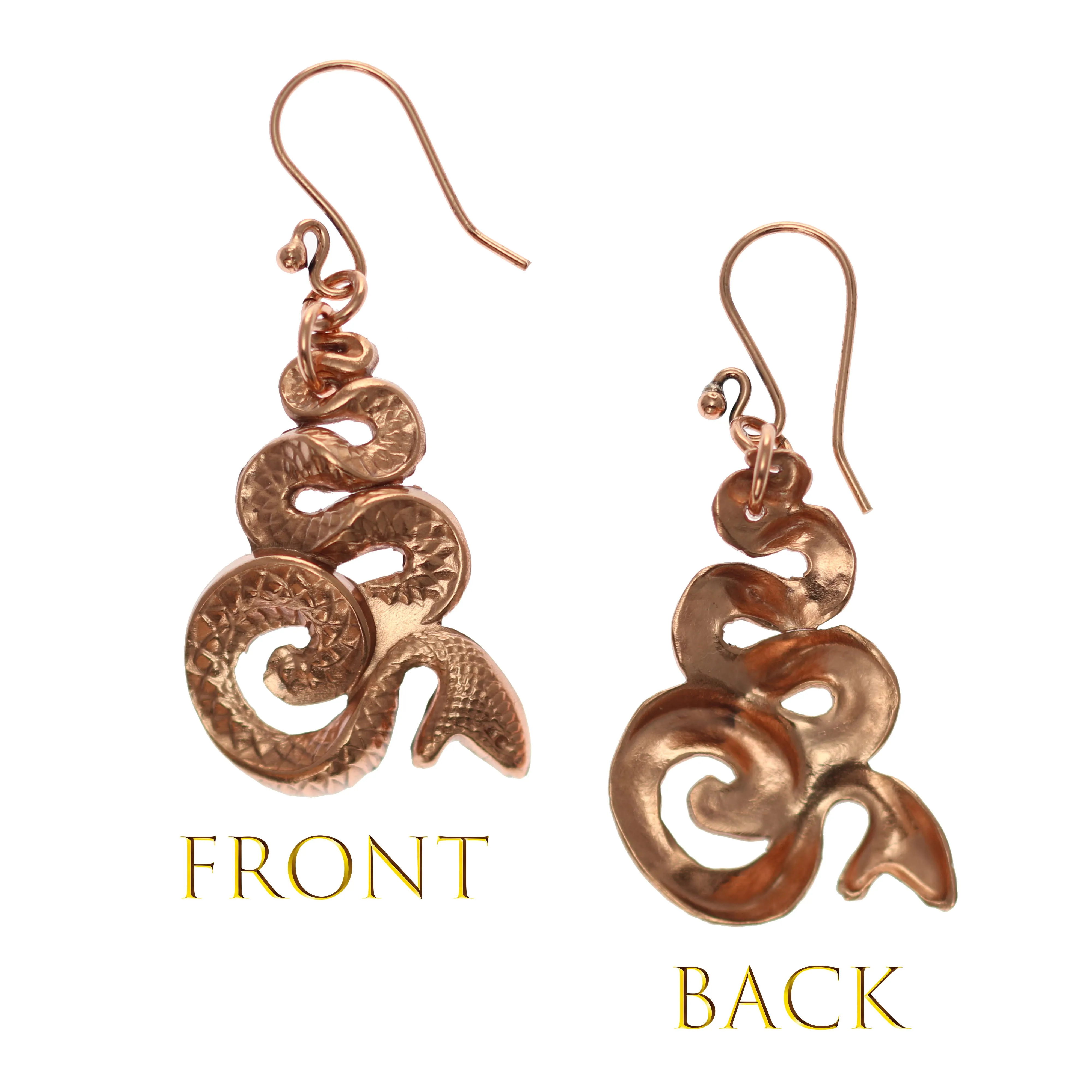 Mystic Snake Copper Drop Earrings
