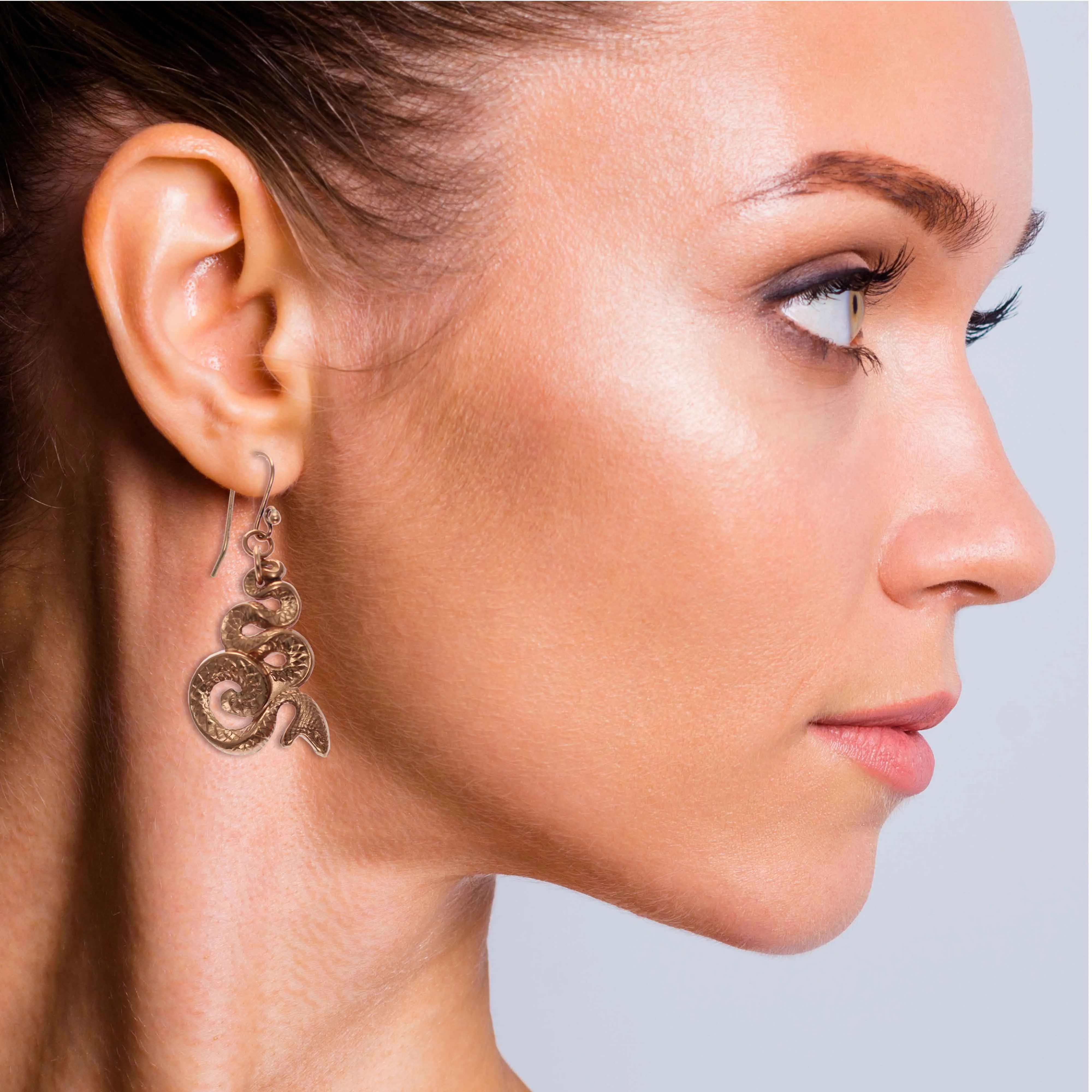 Mystic Snake Copper Drop Earrings