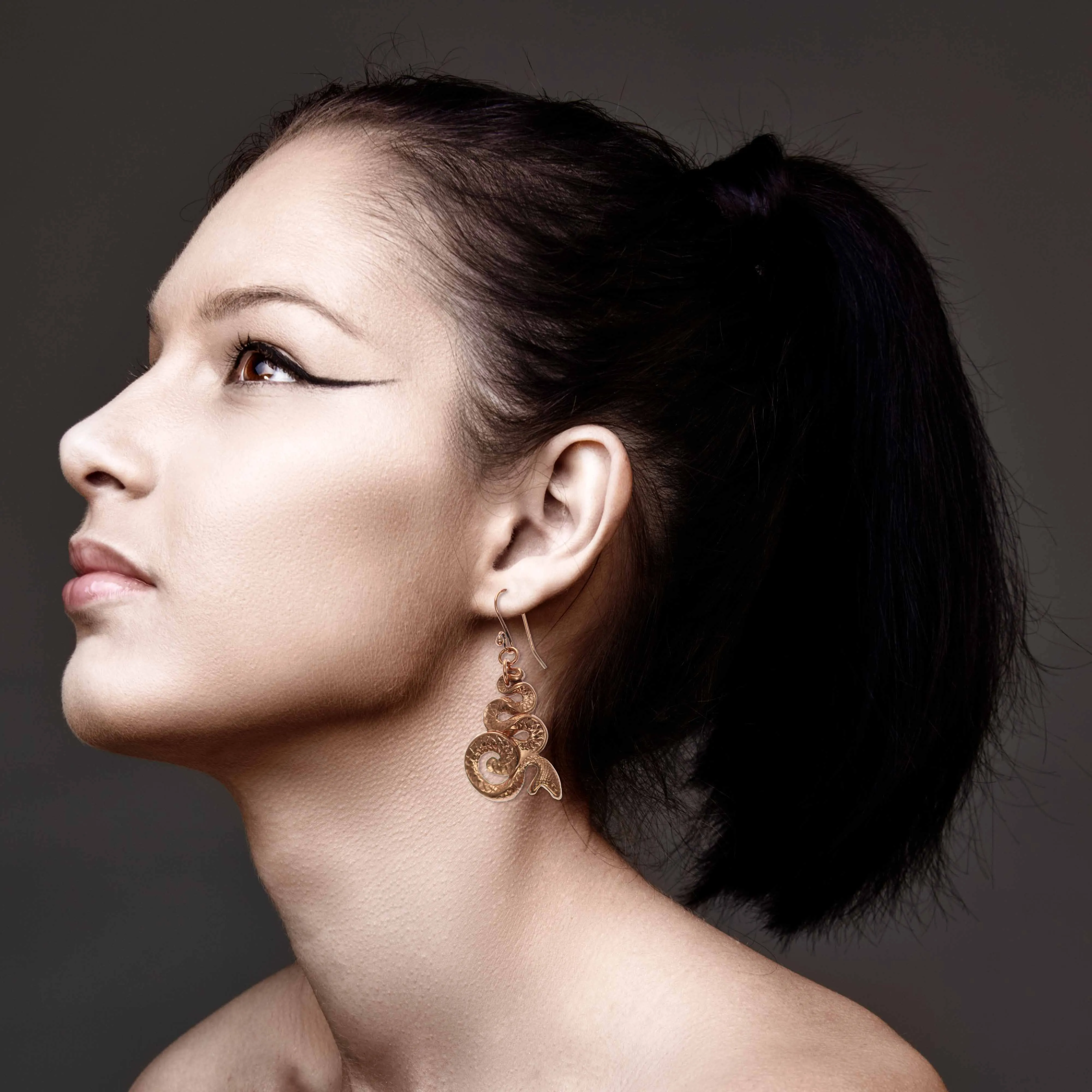 Mystic Snake Copper Drop Earrings