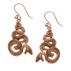 Mystic Snake Copper Drop Earrings