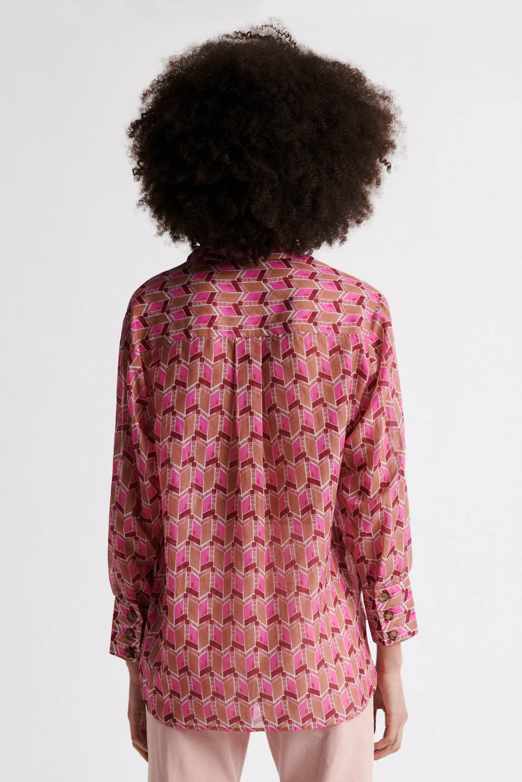 NAIS PRINTED COTTON AND SILK SHIRT