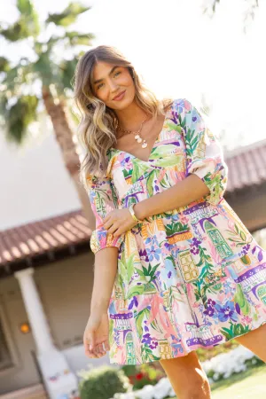 New Opportunities Printed Short Sleeve Dress