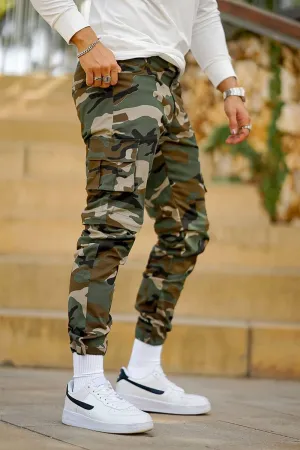 New Slim Fit Cargo Joggers for Men with Stretch Fabric and Multiple Pockets Sz S