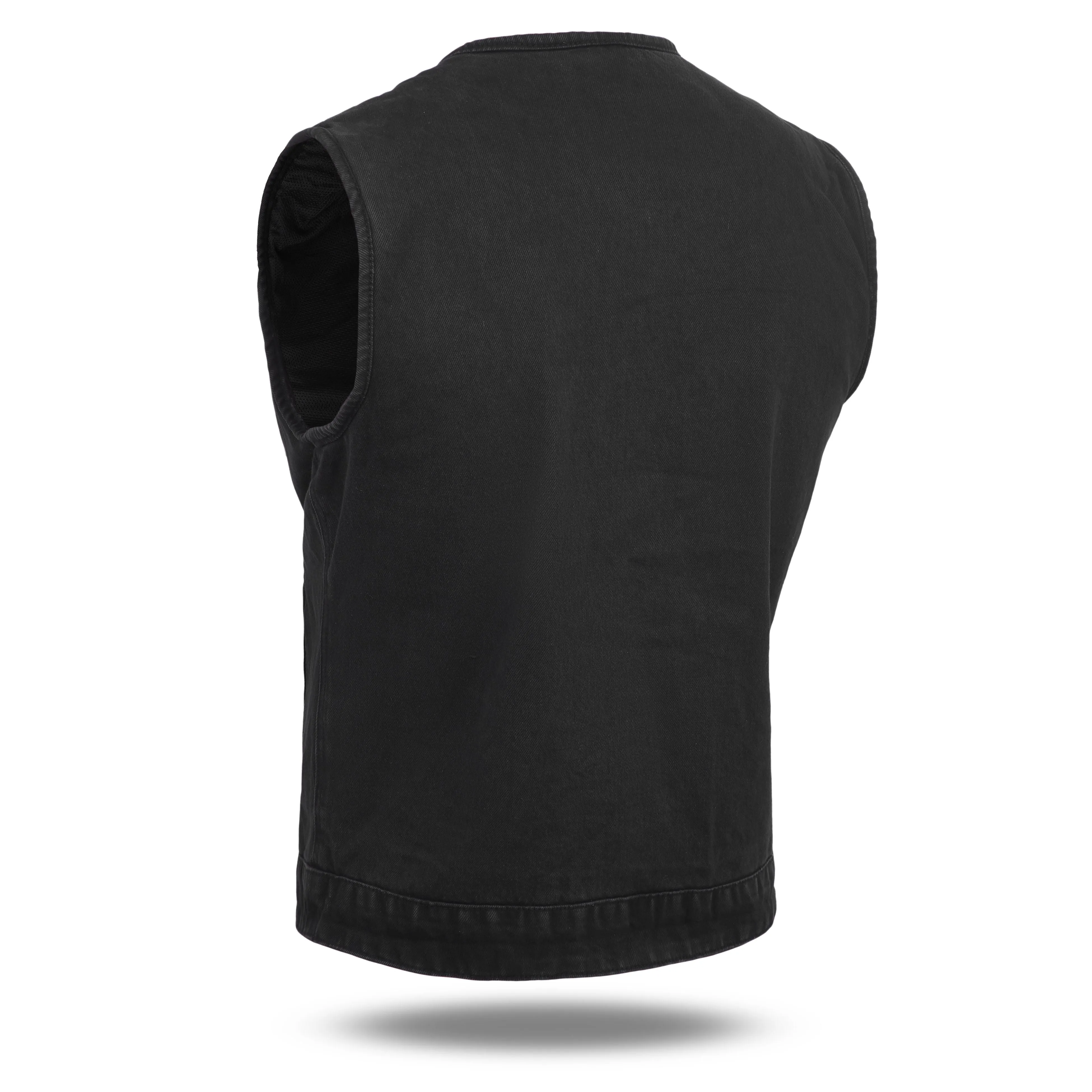 No Collar HL21639DM Black Club Style SOA Denim Men Vest