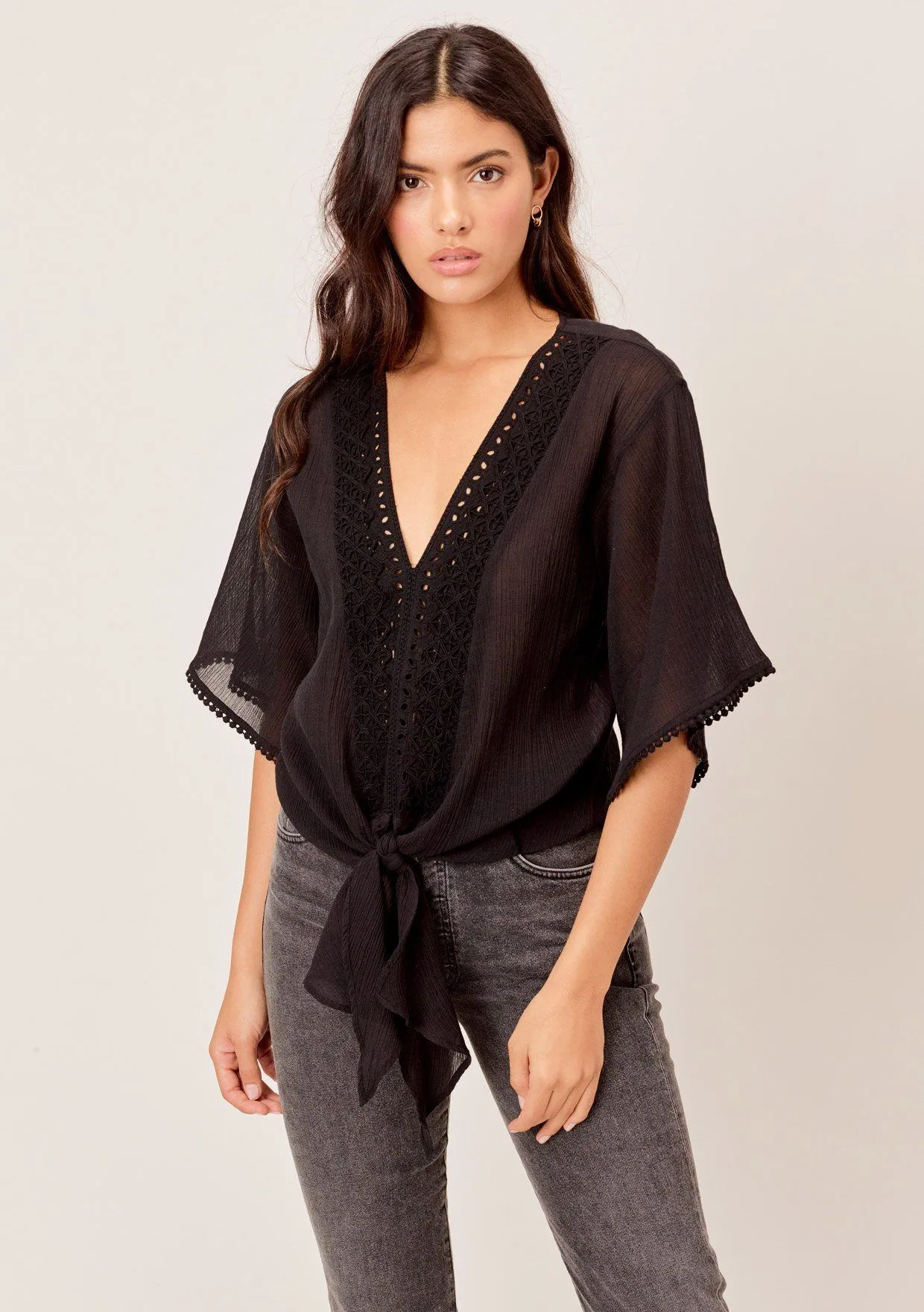 Noah Eyelet Trim Top