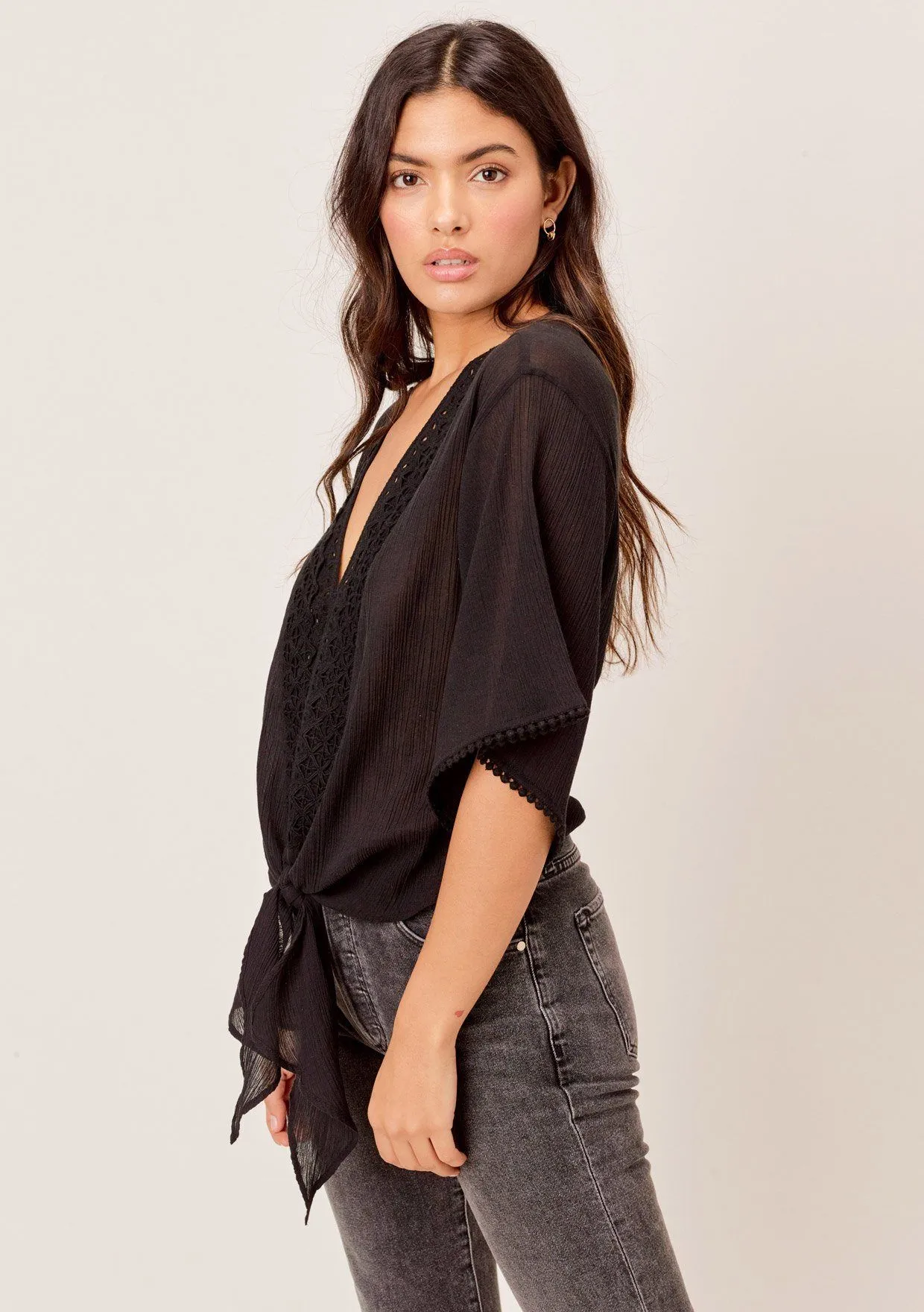 Noah Eyelet Trim Top