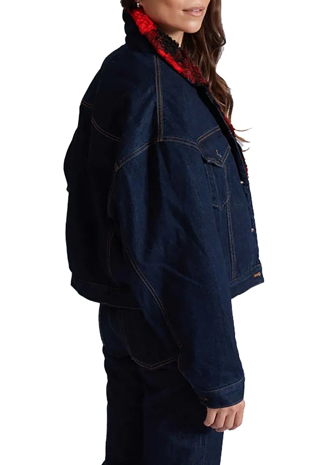 Nova Lined Jacket in Indigo Plaid