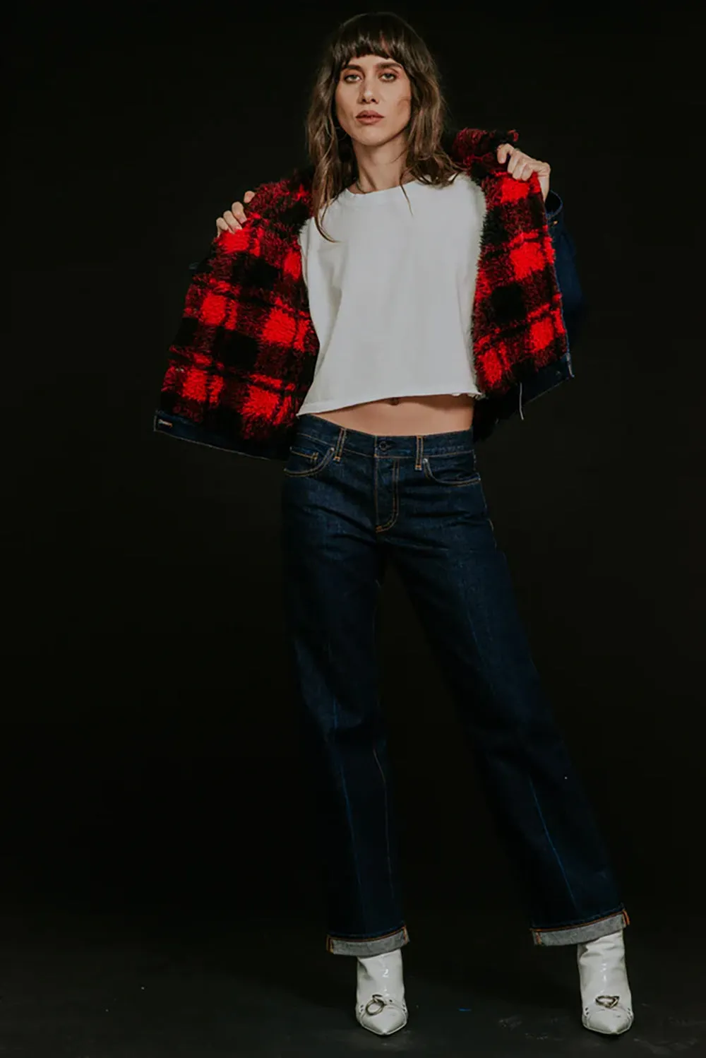 Nova Lined Jacket in Indigo Plaid
