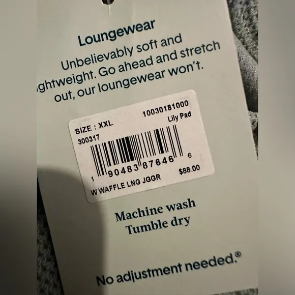 NWT! TOMMY JOHN WAFFLE KNIT JOGGERS