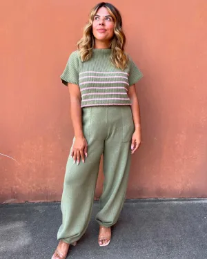 Olive Knit Joggers