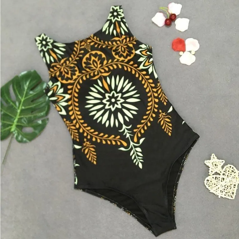 One-piece playsuit Sexy stretch female bodysuit black bikini overall  B013