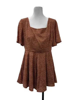 Orange Heart Printed Romper