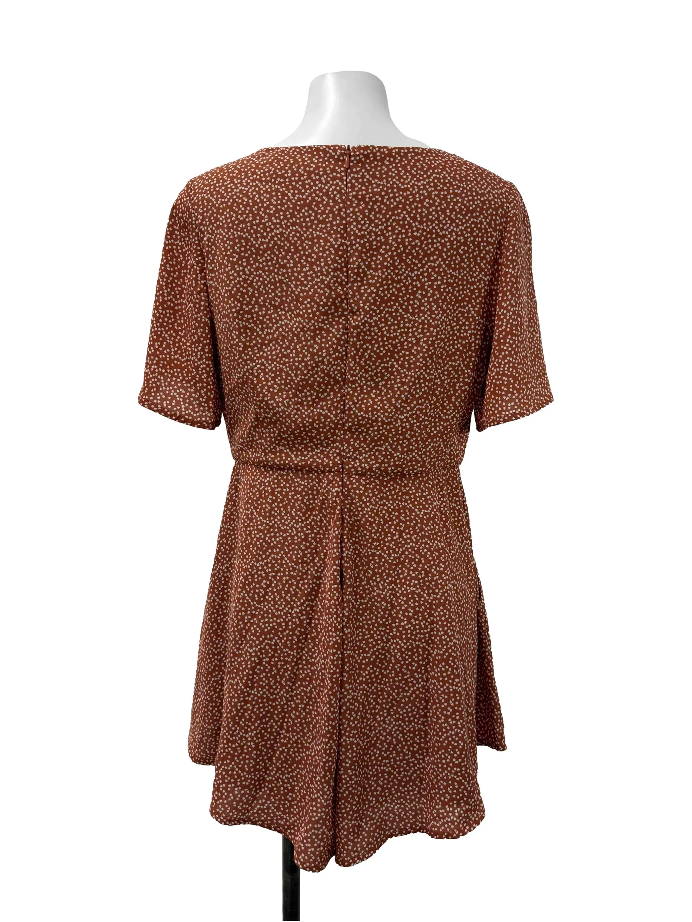 Orange Heart Printed Romper