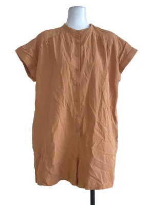 Orange Plain Casual Romper OSN