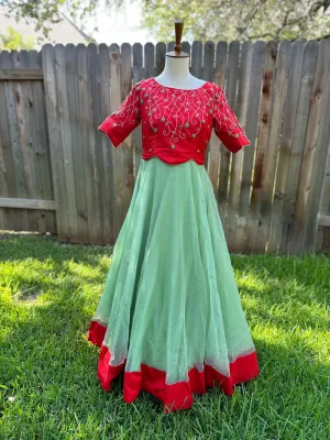 Party wear Indian dress Long Green long gown - Indian Designer Dress Mehendi Dress Haldi Dress